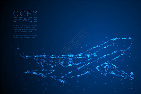 抽象几何圆点像素图案飞机形状图片