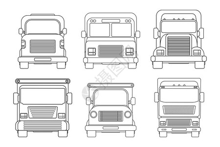 一套卡车轮廓车图片