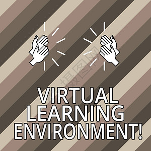 展示虚拟学习环境的概念手写方式商业图片文本基于网络平台的教育技术类型胡分析手拍与声击几何形状的音响HuAfricationFol图片