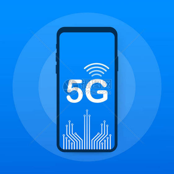 5G网络无线系统和互联网通信网络矢图片