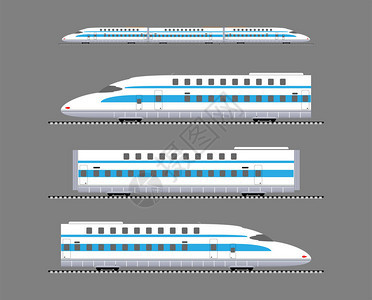 一套双层高速列车矢量和插图图片