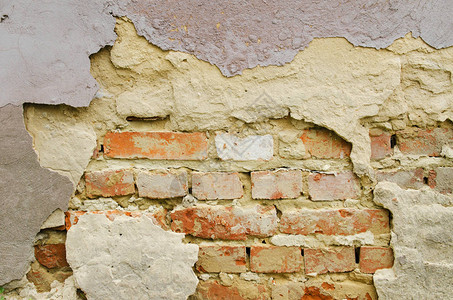 空的旧砖墙纹理彩绘仿旧墙面又脏臭的宽砖墙垃圾摇滚红石墙背景抽象网页横背景图片