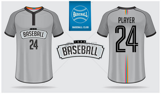 棒球衣服插肩t恤模板设计棒球恤模拟正面和背面视图棒球服蓝色上的平棒球图片