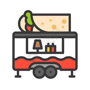 Burrito卡车矢量食品卡车装满的设计可背景图片