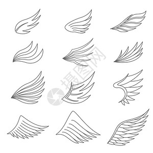 黑色抽象翅膀图片