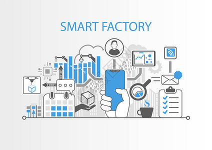 智能工厂概念手握现代贝泽智能电背景图片