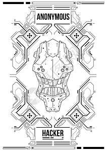 赛博朋克未来主义海报复古未来派海报模板技术摘要海报模板用于web和打印的现代传单黑客网络文化编图片