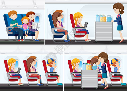 飞机上的乘客插图图片
