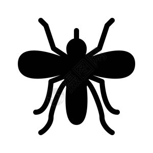 飞行小蚊子白色背景上的简单黑线插图图片