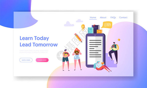 在线教育视频培训课程登陆页面学生角色学习数字图书网络研讨会网页或网站的未来教学校创意概念平图片