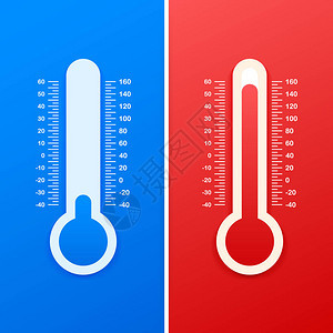 天气温度计温暖和寒冷的温度矢图片
