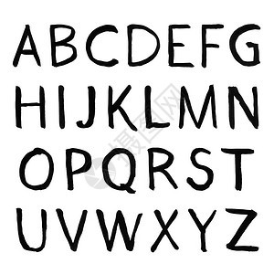 字母表字体现代毛笔刻字Grunge背景图片