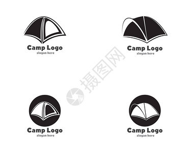 帐篷营地黑色标志图片