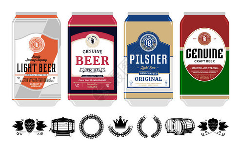 铝罐上的啤酒标签啤酒厂酒吧酒馆酿造公司品牌和身图片