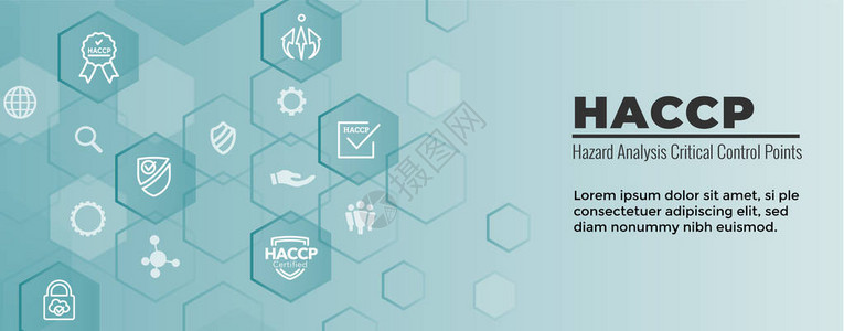 HACCP危害分析关键控制点图标集和带有奖项或记号的图片