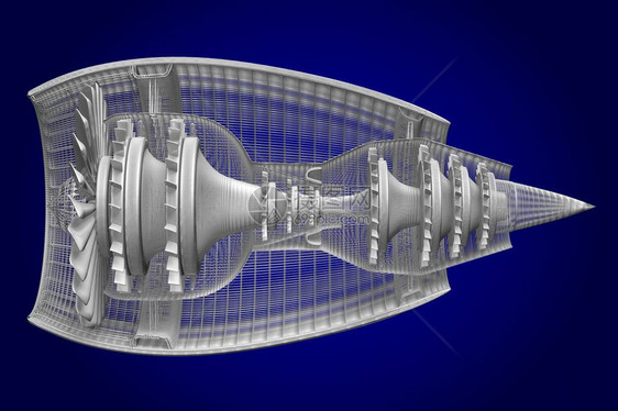 3D喷气发动机图片