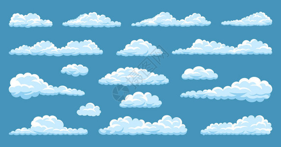 一大堆矢量卡通云层17图片