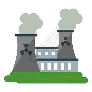 具有污染媒介图示形设计的核工业厂图片