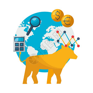世界贸易公牛贸易交易所证券市场股票图片