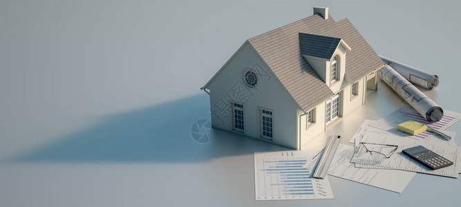 3D提供带有蓝图表抵押贷款申请表预算和图片
