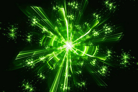 绿色光辉量子分形计算机生成抽象背图片