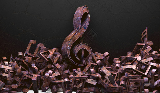 3d音乐笔记和抽象音乐片的音乐标志Song图片