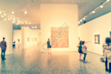 美术馆画廊抽象脱焦点模糊的通用背景图片