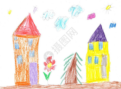 乡间别墅的儿童图画图片