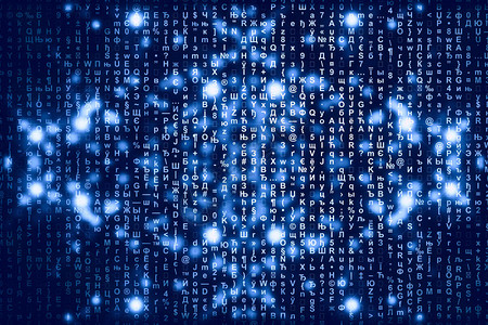 蓝色矩阵数字背景抽象的网络空间概念人物倒地来自符号流的矩阵虚拟现实设计复杂的算法数据黑客图片