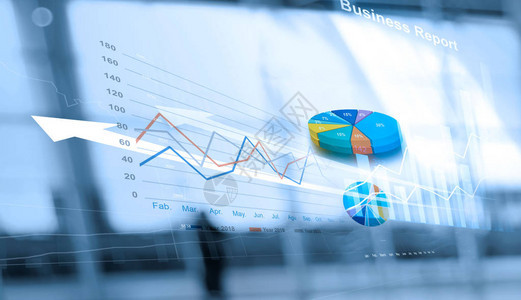 业务报告和分析网络销售数据抽象界面和经济增长图表与社交网络图片