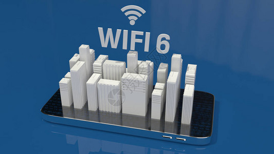 3D为Wifi6概念在移动电话图片