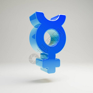 体积光泽蓝色水星图标孤立在白色背景上3D渲染数字符号网站网络营销演示文稿标志设计模板元图片