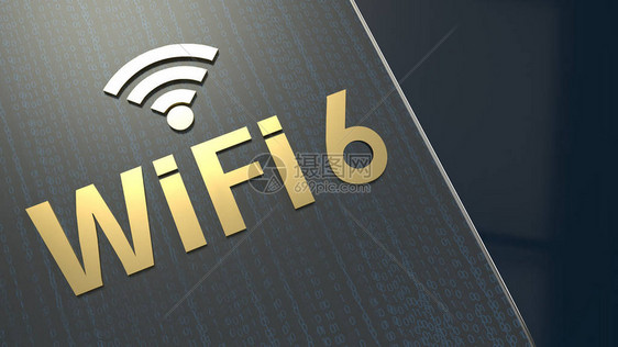 用于wifi6概念的平板电脑上的3D渲染构建图片