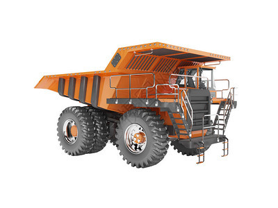建筑机械橙色采矿车图片