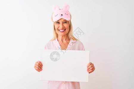 中年妇女穿着睡眠面罩睡衣图片