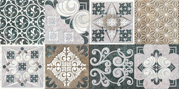 彩色陶瓷墙砖装饰数字瓷砖设计图片