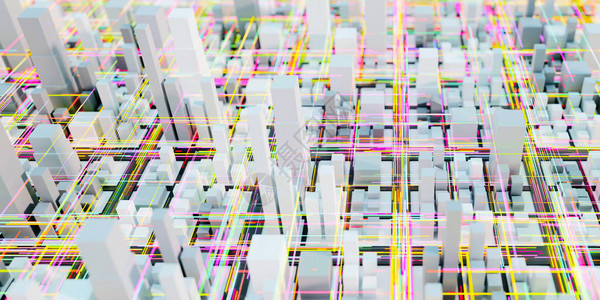 特技超大城市城市和未来的技术概念图片