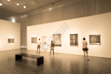 美术馆画廊抽象脱焦点模糊的通用背景图片