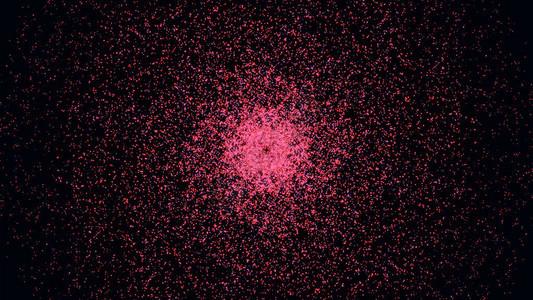 色彩斑斓的太空穿越黑色背景上微小的粉红色飞行粒子形成的漩涡移动点的美图片