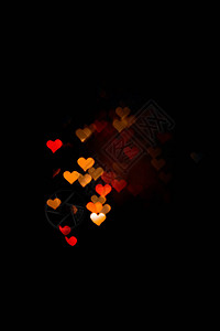 抽象光红布OKH型心脏形状圣情人节或假日概图片