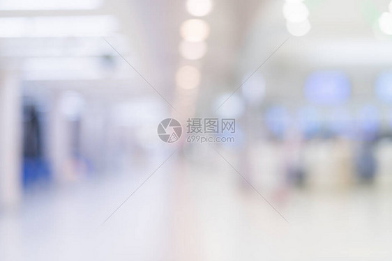 机场终点走廊的抽象模糊图像图片
