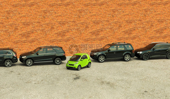 3D对一辆城市汽车针对SUV的灵活和生态友好概图片