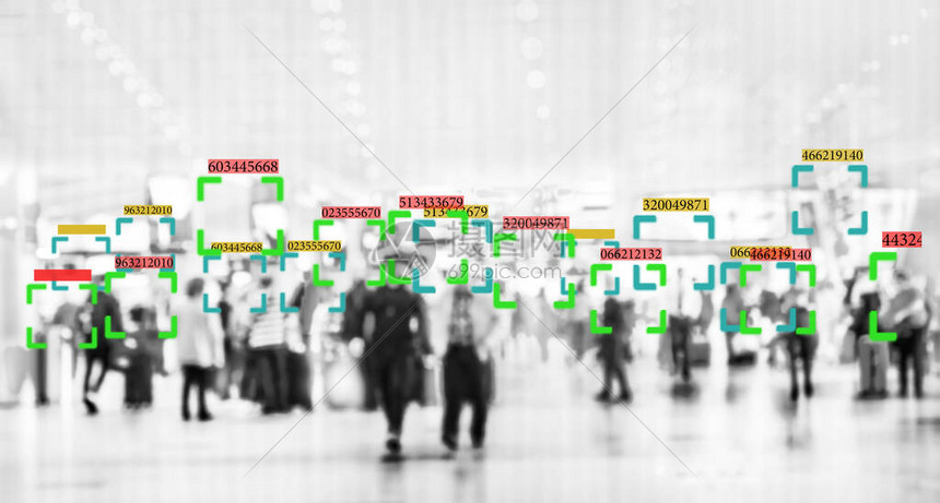 人脸识别技术概念图大数据与城市安全图片