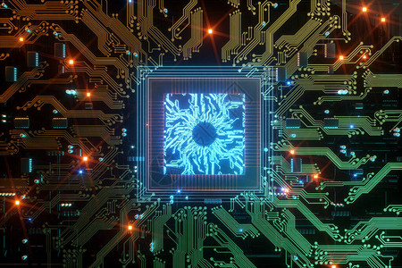 3D化成CPU技术背景带有计算机中央处理器的概念电路板数字芯片综合通信处理器复制空间copy设计图片