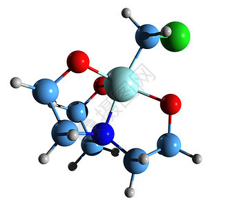 1氯甲基硅甲烷骨骼配方白底隔离的Atrane分子化学结图片