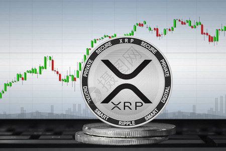 XRP加密货币图表背景上图片