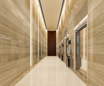 在商业旅馆提供现代钢铁电梯大厅图片