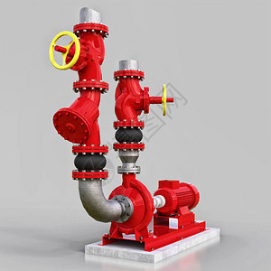 工业泵和管道部分模型图片
