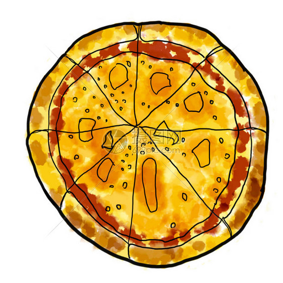 披萨奶酪配马苏里拉奶酪帕尔马干酪融化和奶油卡通插图标网页横幅图片
