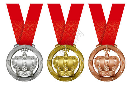 3枚奖牌的插图金牌背景图片